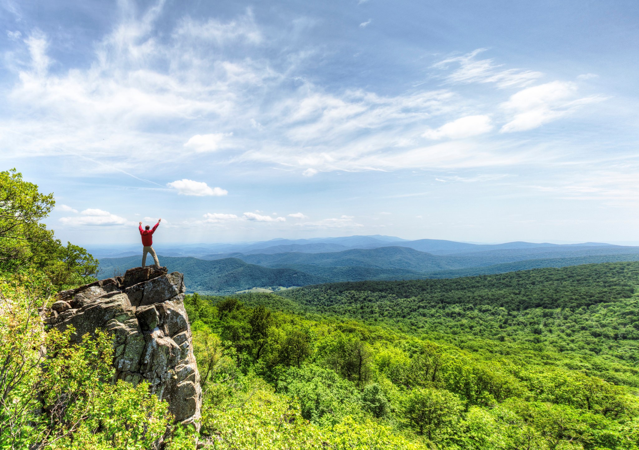 Layered Blue Ridge ridgelines seen from a Shenandoah National Park overlook